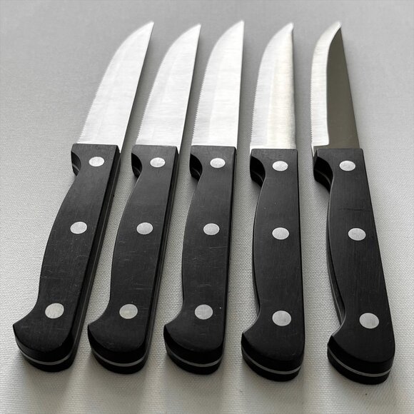 Sabatier Set of 5 Steak Knives 4.5" Stainless Steel Serrated Blade - Picture 8 of 9